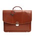 Skórzana teczka męska, dwukomorowa, koniakowa, bardzo elegancka