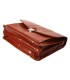 Skórzana teczka męska, dwukomorowa, koniakowa, bardzo elegancka