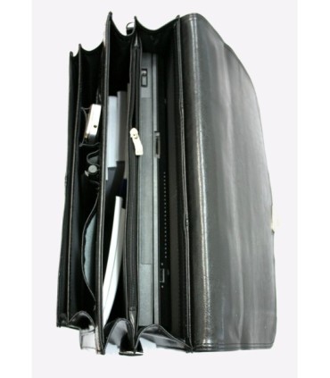 Skórzana teczka męska, dwukomorowa, koniakowa, bardzo elegancka