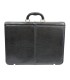 Teczka męska ze skóry naturalnej, dwukomorowa z dwiema kieszeniami, czarna