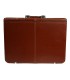 Teczka męska ze skóry naturalnej, dwukomorowa z dwiema kieszeniami, koniakowa