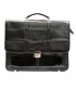 Bardzo praktyczna dwukomorowa skórzana teczka z paskiem, czarna