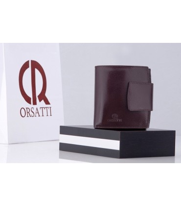 Nieduży portfel damski Orsatti D-04B w kolorze brązowym, skóra