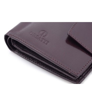 Nieduży portfel damski Orsatti D-04B w kolorze brązowym, skóra