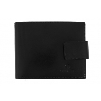 Męski, poziomy portfel Orsatti M06A z zapięciem - kolor czarny