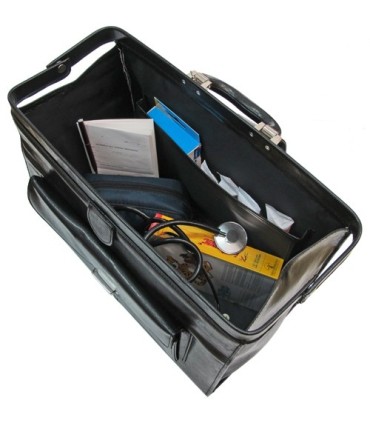 Torba lekarska, bardzo praktyczna, skóra naturalna, czarna