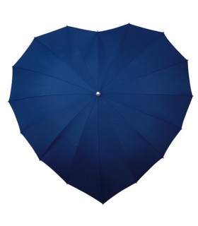 Romantyczna, lekka parasolka damska w kształcie serca, stelaż włókno, granatowa
