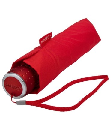 Klasyczna damska składana parasolka do torebki czerwona