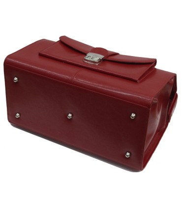 Torba lekarska, bardzo praktyczna, skóra naturalna, wiśniowa