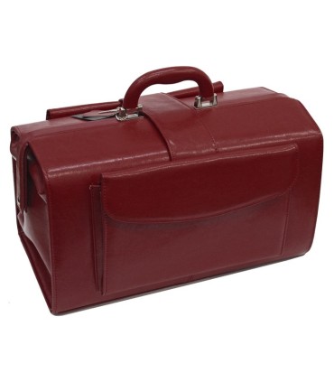 Torba lekarska, bardzo praktyczna, skóra naturalna, wiśniowa