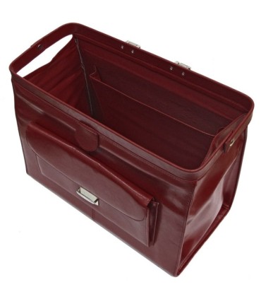 Torba lekarska, bardzo praktyczna, skóra naturalna, wiśniowa