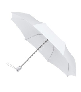 Klasyczna, automatyczna parasolka damska z włóknem, do torebki, biała