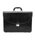 Teczka męska ze skóry naturalnej, dwukomorowa, czarna