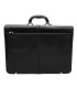Teczka męska ze skóry naturalnej, dwukomorowa, czarna