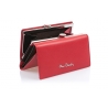 Skórzana portmonetka Pierre Cardin w kolorze czerwonym - kolorowy środek
