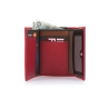 Skórzana portmonetka Pierre Cardin w kolorze czerwonym - kolorowy środek