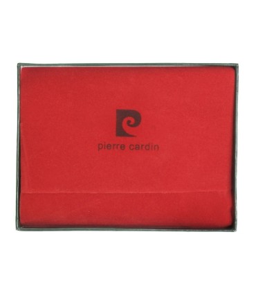 Skórzana portmonetka Pierre Cardin w kolorze czerwonym - kolorowy środek