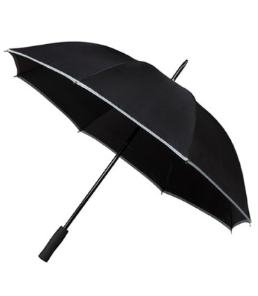Wytrzymały lekki holenderski parasol IMPLIVA z odblaskową lamówką, czarny