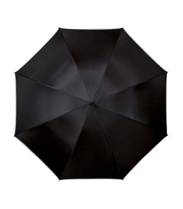 Wytrzymały lekki holenderski parasol IMPLIVA z odblaskową lamówką, czarny