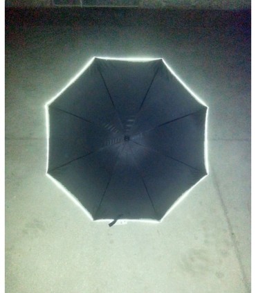 Wytrzymały lekki holenderski parasol IMPLIVA z odblaskową lamówką, czarny