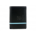 Męski portfel Harvey Miller - czarny z niebieskimi wstawkami
