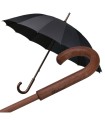 Elegancki, mocny parasol męski IMPLIVA 16 paneli, drewniana rączka, czarny
