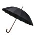 WYTRZYMAŁY ELEGANCKI PARASOL FALCONE, 16 BRYTÓW, DREWNIANA RĄCZKA, CZARNY