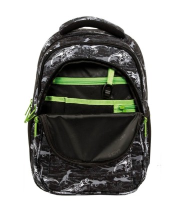 Plecak szkolny trzykomorowy Derform BACKUP P T-rex dinozaury