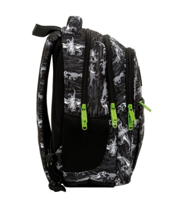 Plecak szkolny trzykomorowy Derform BACKUP P T-rex dinozaury