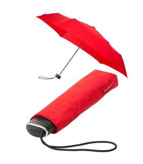 Lekka, płaska, mała parasolka damska do torebki IMPLIVA, czerwona