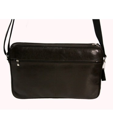 Skórzana torba na ramię z wyjmowaną kieszenią na laptopa G-502 ciemno brązowa