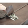 Skórzana torba z klapą na ramię na laptopa, A4, brązowa