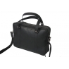 Skórzana torba na ramię na laptopa, A4, czarna