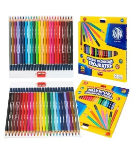 24 kredki ołówkowe trójkątne Astra + temperówka