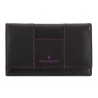 Damski portfel VIP Collection kolekcja multikolor czarny z kolorowym środkiem, skóra