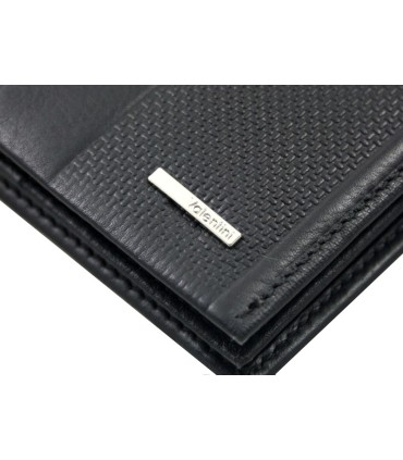 Samsonite skórzany portfel męski RFID, czarny, poziomy