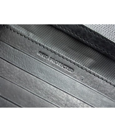 Samsonite skórzany portfel męski RFID, czarny, poziomy