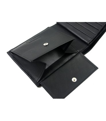 Samsonite skórzany portfel męski RFID, czarny, poziomy