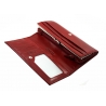 Elegancki portfel damski Harvey Miller ciemno czerwony skórzany