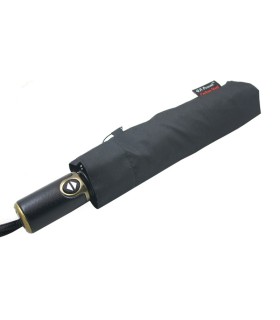 Czarna automatyczna parasolka męska ze skórzaną rączką marki Parasol