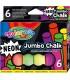 Neonowa kreda bezpyłowa gruba Jumbo  - 6 sztuk