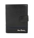 Portfel męski Pierre Cardin ze skóry naturalnej czarny z niebieską wstawką