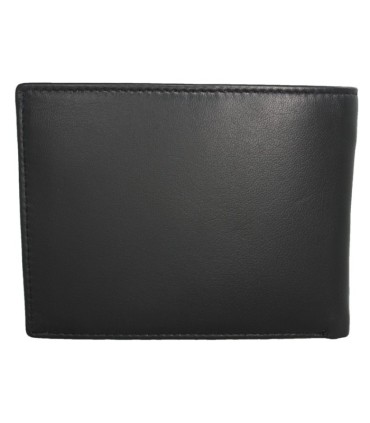 Portfel męski Pierre Cardin ze skóry naturalnej czarny z niebieską wstawką