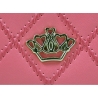 Długi klasyczny portfel pikowany z eko skóry, różowy