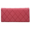 Długi klasyczny portfel pikowany z eko skóry, różowy