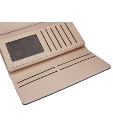 Długi klasyczny portfel pikowany z eko skóry, różowy