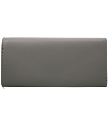Długi klasyczny portfel typu kopertówka z eko skóry, szary