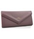 Długi klasyczny portfel typu kopertówka z eko skóry, wrzosowy
