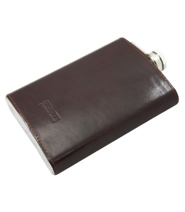 Skórzana elegancka piersiówka Orsatti 240 ml, brązowa