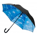 Duża parasolka z motywem chmurek, czarna